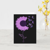 Carte Papillon Ruban Violet Tournesol (Fleur jaune)