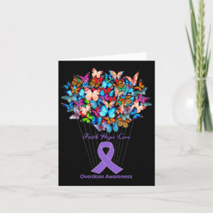 Carte Papillon Ruban Violet Tournesol Sensibilisation au