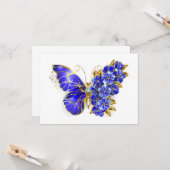 Carte Papillon saphir à fleurs (Devant/Arrière en situation)