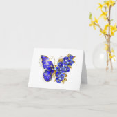 Carte Papillon saphir à fleurs (Fleur jaune)