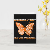 Carte Papillon Son combat est mon combat Rsd Crps sensib (Fleur jaune)