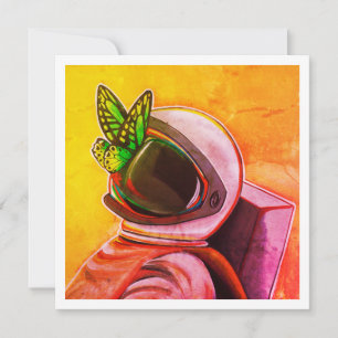 Carte Papillon sur astronaute - Mini impression
