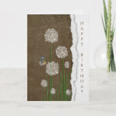 Carte papillon sur fleur bouffée blanche (Devant)