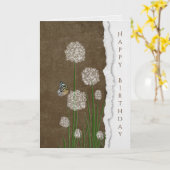 Carte papillon sur fleur bouffée blanche (Fleur jaune)