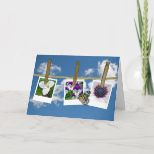 Carte Papillon sur Flower Photo Anniversaire