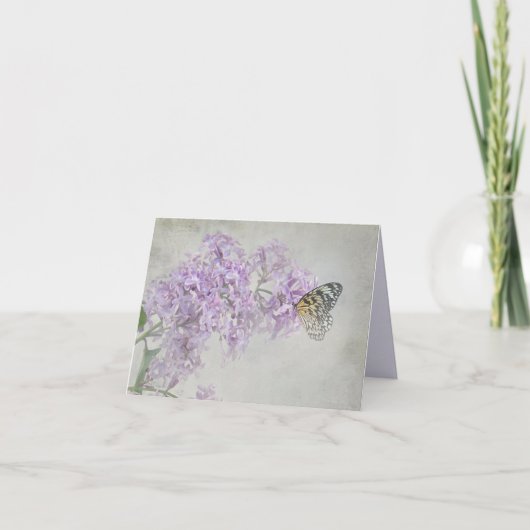 Carte papillon sur lilas pourpre (Devant)