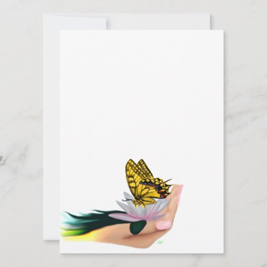 Carte Papillon sur Lotus Bloom (Dos)