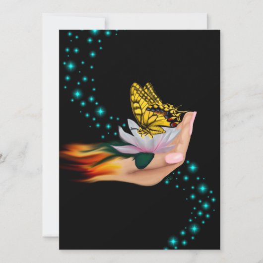 Carte Papillon sur Lotus Bloom (Devant)