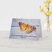 Carte Papillon sur Patiné Bois Bible Verse Card Psaume (Fleur jaune)