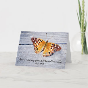Carte Papillon sur Patiné Bois Bible Verse Card Psaume
