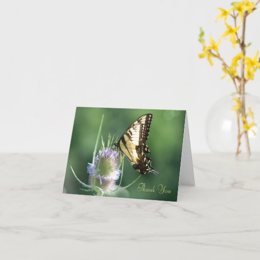 Carte Papillon sur un chardon (Fleur jaune)