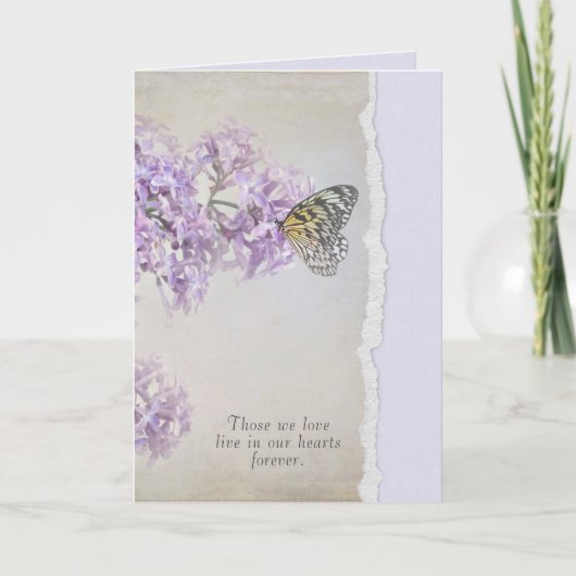 Carte papillon sympathique sur Lilac avec frontière déch (Devant)