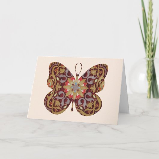 Carte Papillon Vintage Floral Card Series 4 (Devant)
