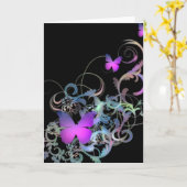 Carte Papillon violet clair (Fleur jaune)