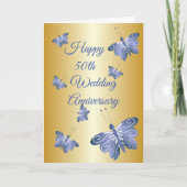 Carte Papillons - 50e anniversaire Mariage personnalisé (Devant)