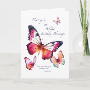 Carte Papillons Aquarelle Religieux Anniversaire Belated