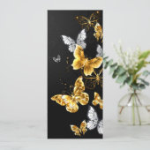 Carte Papillons blancs et dorés (Debout devant)