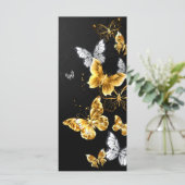 Carte Papillons blancs et dorés (Debout devant)