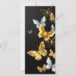 Carte Papillons blancs et dorés