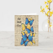 Carte Papillons bleu et jaune (Fleur jaune)