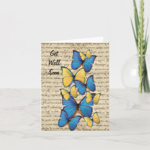 Carte Papillons bleu et jaune