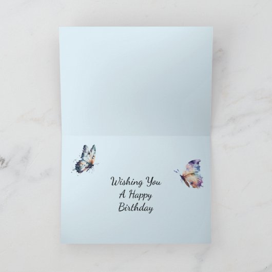 Carte Papillons bleu pourpre Anniversaire (Intérieur)