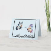 Carte Papillons bleu pourpre Anniversaire (Devant)