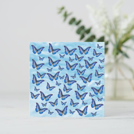 Carte Papillons bleus (Debout devant)