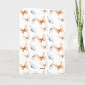 Carte Papillons Bleus de Pêche Anniversaire (Dos)