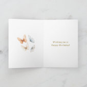 Carte Papillons Bleus de Pêche Anniversaire (Intérieur)