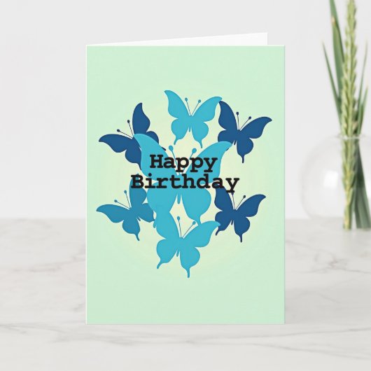 Carte Papillons Bleus Sérènes (Devant)