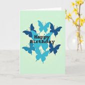 Carte Papillons Bleus Sérènes (Fleur jaune)