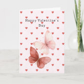 Carte Papillons Cœurs Rouges Amour (Devant)