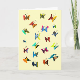 Carte Papillons couleur aquarelle