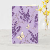 Carte Papillons d'anniversaire avec Lavande (Fleur jaune)