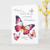 Carte Papillons d'anniversaire religieux de Grande-nièce (Fleur jaune)