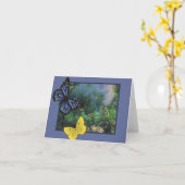 CARTE PAPILLONS DANS LE JARDIN (Fleur jaune)