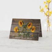 Carte Papillons de tournesol rustique Barre (Fleur jaune)