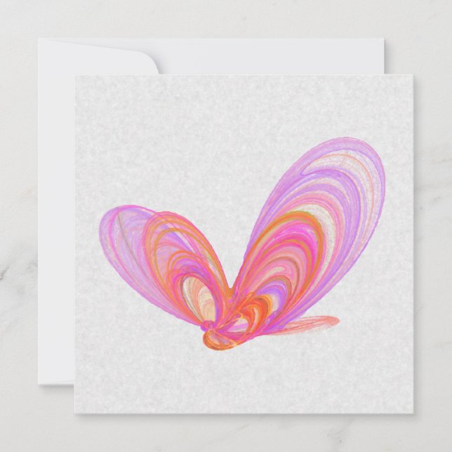 Carte Papillons d'été rose Art Abstrait (Devant)