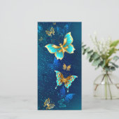 Carte Papillons d'or sur un Arrière - plan bleu (Debout devant)