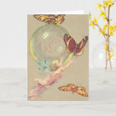 Carte Papillons et bulles (Fleur jaune)