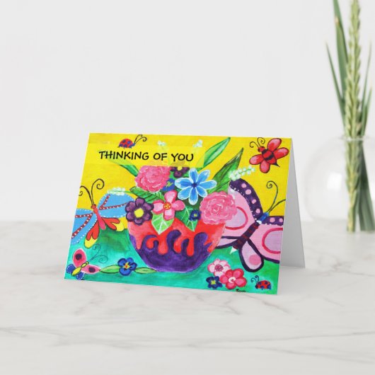 Carte Papillons et coccinelles Penser à vous (Devant)