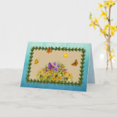 Carte Papillons et fleurs (Fleur jaune)