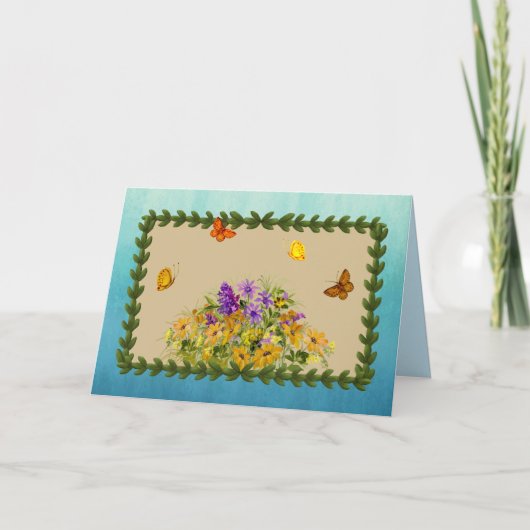 Carte Papillons et fleurs (Devant)