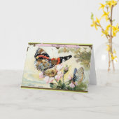 Carte Papillons et fleurs Fête Vintage des mères (Fleur jaune)