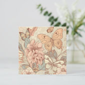 Carte Papillons et fleurs pastel (Debout devant)