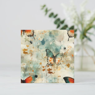 Carte Papillons et fleurs Vintages colorés (4)