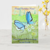 Carte Papillons et maman de joyeux anniversaire de (Fleur jaune)