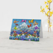 Carte Papillons Fleur sauvage Bluebonnets (Fleur jaune)