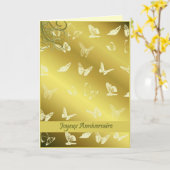 Carte papillons joyeux (Fleur jaune)